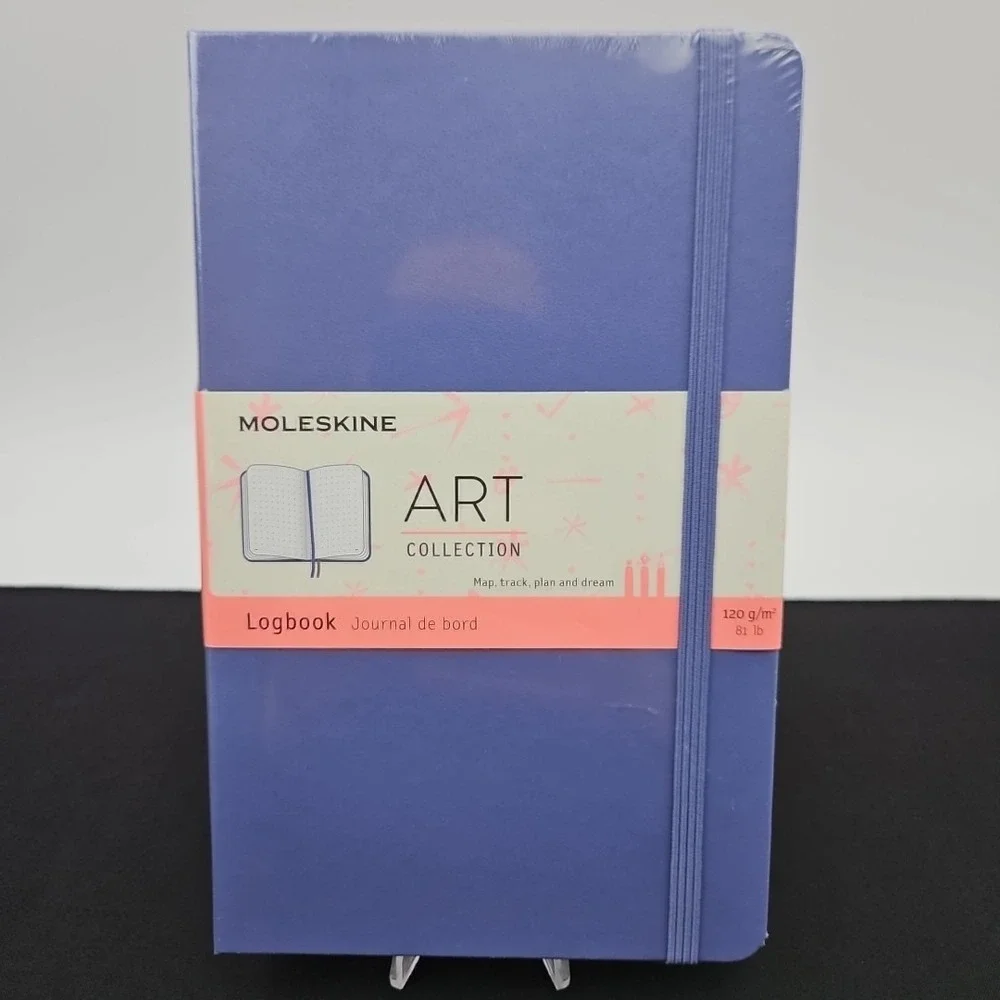 Moleskine Dotted Journal Logbook Lavender Hardcover 160pgs Art Collection New